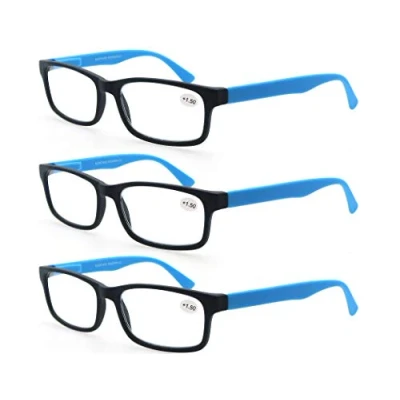 Afbeelding van MODFANS 3 stuks leesbril 3,5 (3 blauw) mannen vrouwen Comfort Vision heldere beugel veer bril vergrootglas rechthoek