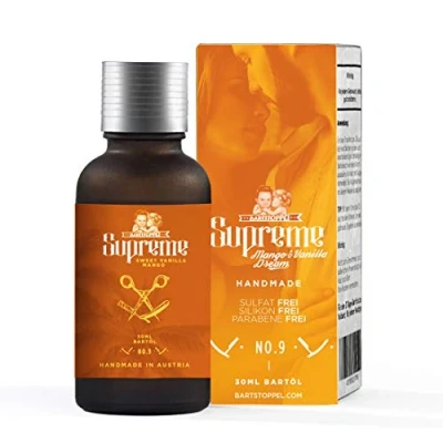 Afbeelding van Barber Company Bartstoppel© Baardolie met vanille en mango geur, vochtinbrengende haargroei, bevat hydraterende jojoba arganolie, herengeur muskus, 30 ml