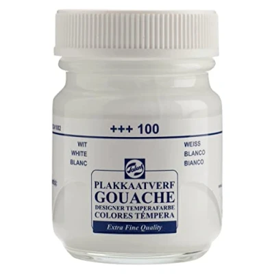 Afbeelding van Talens Plakkaatvef Extra Fijn Flacon Van 50 Ml, Wit Plakkaatverf