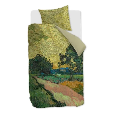 Afbeelding van Beddinghouse x Van Gogh Museum Evening Twilight dekbedovertrek Eenpersoons 140x200/220 Oker