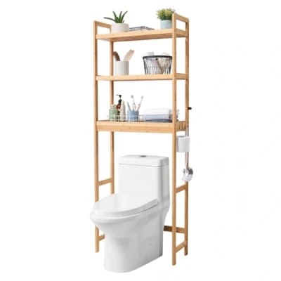 Image de VEVOR Étagère WC Rangement au dessus des Toilettes 3 Niveaux pour Salle de Bain