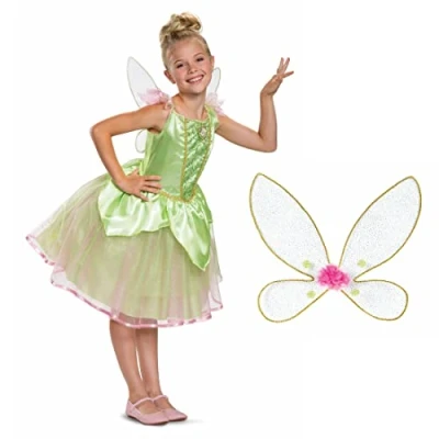 Afbeelding van Smiffys Disney Tinker Bell Deluxe Kostuum Jurk Kinderen Kids tm 8 jaar Groen
