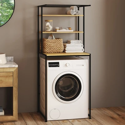 Image de Meuble étagères de rangement dessus machine à laver DETROIT design industriel