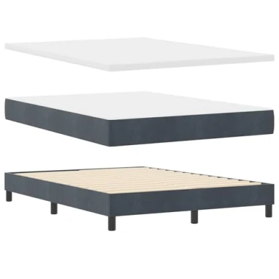 Afbeelding van vidaXL Boxspring Bed met Matras Donkergrijs 160x200 cm Fluweel