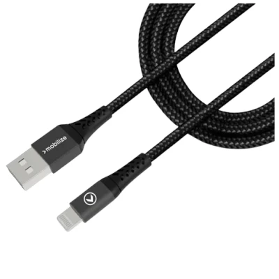 Afbeelding van Mobilize Strong Nylon Cable USB to Apple MFi Lightning 1m. 12W Black