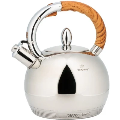 Afbeelding van Kinghoff 3778 Fluitketel RVS 3 liter houten handvat