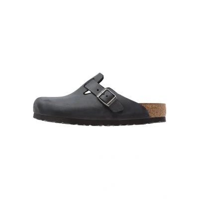 Afbeelding van Birkenstock Boston Pantoffels, Maat: 47, Black Leer