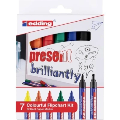 Image de Marqueur paperboard différentes pointes Pochette de 7 EDDING
