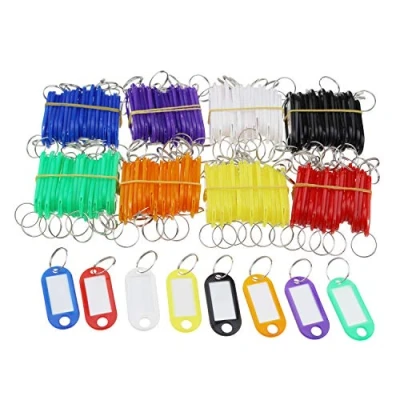 Afbeelding van 160 stuks sleutelhangers van kunststof met 8 verschillende kleuren