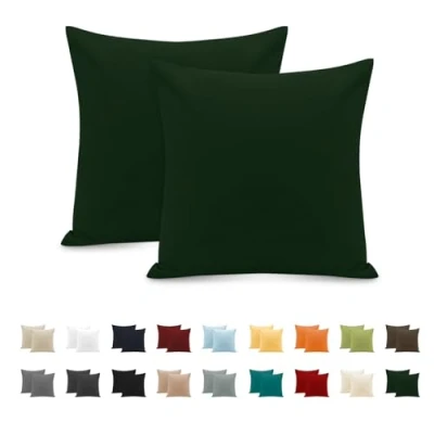 Afbeelding van Kussensloop, 100% katoen, 65 x cm, 2 stuks, rechthoekig, Puro, jersey, 120 g/m², kussensloop duurzaam en hypoallergeen, groen bos