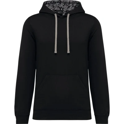 Afbeelding van Kariban Unisex sweater met capuchon contrasterend motief K4013 Black / Mexican Skull