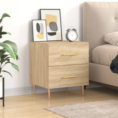 Afbeelding van Nachtkastje 40x35x47,5 cm bewerkt hout sonoma eikenkleurig