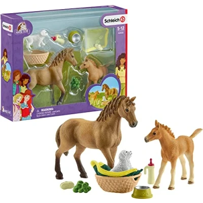 Image de SCHLEICH Figurine 42432 Les soins pour bébé animaux d&#039;Horse Club Sarah