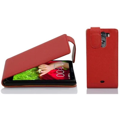 Afbeelding van Cadorabo Hoesje geschikt voor LG G2 MINI in INFERNO ROOD Beschermhoes flip design Case Cover van getextureerd imitatieleer