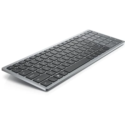 Image de Dell KB740 Clavier compact multi device sans fil 2.4 GHz Bluetooth 5.0 QWERTZ Allemand gris titan avec 3 ans Service d&#039;échange avancé le jour ouvrable suivant