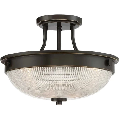 Afbeelding van Quoizel LED Plafondlamp Mantle 2X E27 Max 60W Dimbaar Palladian Bronze