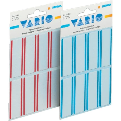 Afbeelding van Etiket HERMA 1902 54x19mm naametiket wit rood zijde 16 stuks Blister a 2 vel 10