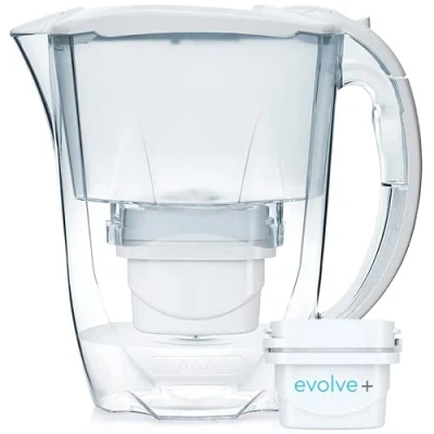 Afbeelding van Aqua Optima Oria Filterkaraf 2,8 liter en 1 x 30 Day Evolve+ filterpatroon voor koelkast, met 5 traps filtertechnologie snelstroming, wit