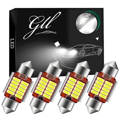 Afbeelding van 31 mm ledlampen C5 W 12 V/24 V 6418 Festoon lampen 4014 10 SMD 400 lumen 6500 K voor autokoepellampen, kentekenplaatverlichting, kofferbakverlichting