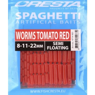 Afbeelding van Cresta Spaghetti Worms (8 11 22mm) Semi Floating Kleur : Tomato Red