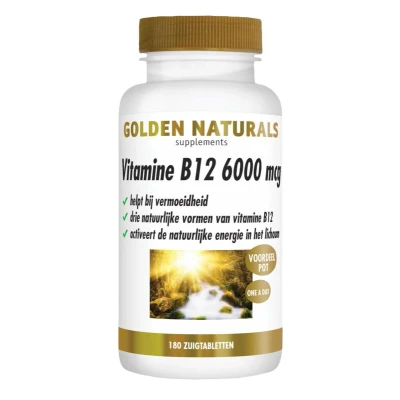 Afbeelding van Golden Naturals Vitamine B12 6000mcg Zuigtabletten