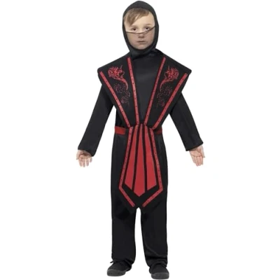 Afbeelding van Jongens verkleedkleding Ninja pak maat 128 140