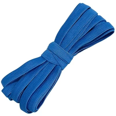 Afbeelding van AERZETIX C67528 Platte elastische band gevlochten 5 meter breedte 10 mm polyester + latex kleur blauw