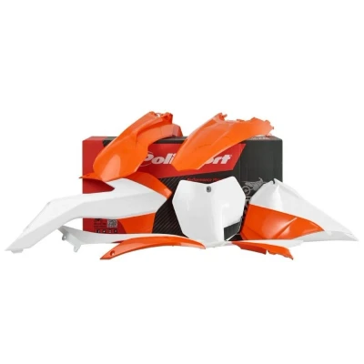 Afbeelding van Polisport Plastickit KTM EXC125 EXC200 EXC250 EXC300 EXC450 EXC500 EXC F250 F350 2014 2016 Origineel Oranje / Wit