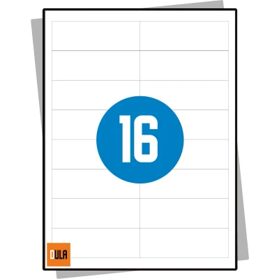 Afbeelding van DULA Etiketten Stickervellen A4 16 stickers per vel 97 x 33,9 mm 100