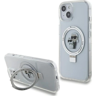 Afbeelding van Karl Lagerfeld KLHMP14SHMRSKCH hoes voor iPhone 14/15/13 6,1 inch witte harde ring houder &amp; uil