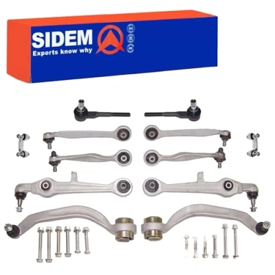 Afbeelding van SIDEM 37871 Reparatieset, wieldraagarm Enkelvoudigedraagarm Vooras links en rechts Met bevestigingsmatriaal AUDI: A4 B7 Avant, Convertible