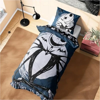 Afbeelding van Disney Stitch Beddengoedset met dekbedovertrek en kussensloop voor kinderen jongeren, eenpersoons of tweepersoonsbed (Jack, zwart, eenpersoons)