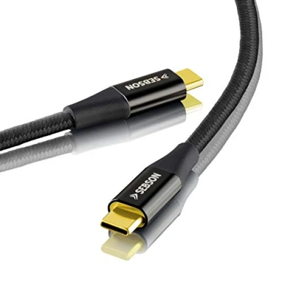 Afbeelding van SEBSON USB C 0,5 m naar kabel, 3.1 Gen2 oplaadkabel/datakabel, zwart, 10 Gbit/s snellaadkabel, compatibel met Samsung, Huawei, MacBook