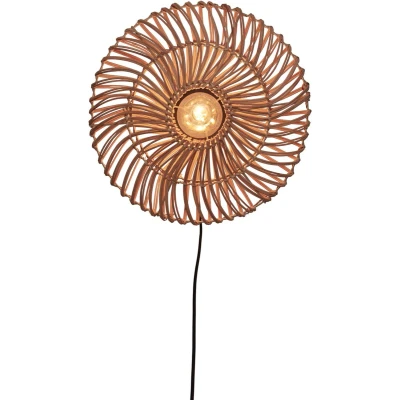 Afbeelding van GOOD&amp;MOJO Wandlamp Zanzibar Rotan Ø40cm Bruin