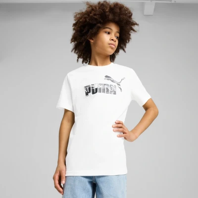Afbeelding van Essentials camouflage T shirt voor Heren, Wit, Maat 15 16Y PUMA