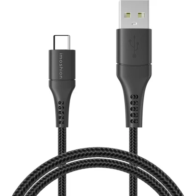 Afbeelding van iMoshion Kabel USB C naar A 2 meter Snellader &amp; Datasynchronisatie Oplaadkabel Stevig gevlochten materiaal Zwart