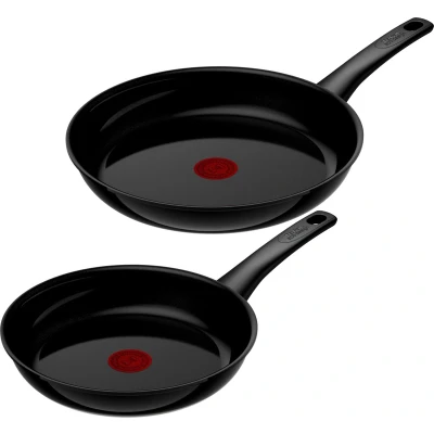Afbeelding van Tefal Renew On Keramische koekenpannenset 24 + 28 cm Zwart
