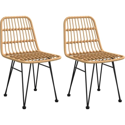 Afbeelding van Tuinstoelen 2 st 48x62 84 cm PE rattan