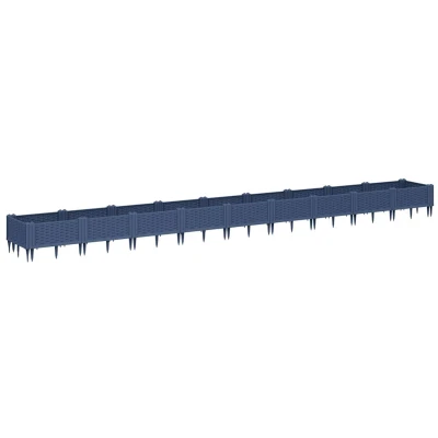 Afbeelding van Plantenbak met pinnen 362,5x42,5x28,5 cm polypropeen grijs