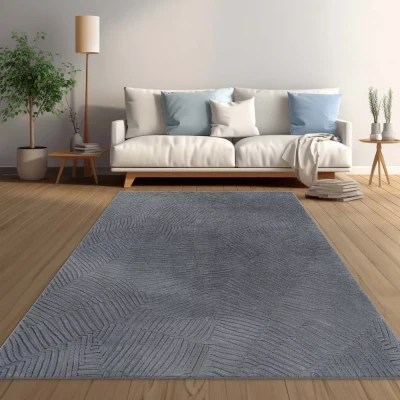 Afbeelding van Zacht Vloerkleed Emily Strepen Antraciet 200x290 Cm