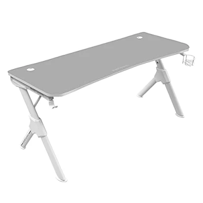 Afbeelding van Mars gaming MGD140W wit, tafel 140 cm, houder voor headset en fles, met complete muismat