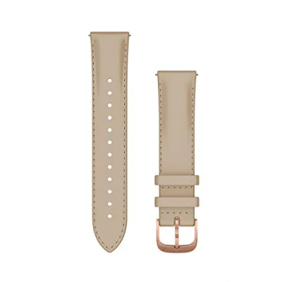Afbeelding van Garmin Quick Release Horlogebandje Italiaans Leer 20mm Polsbandje Wearablebandje Lichtbruin / Rose Goud