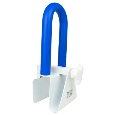 Afbeelding van Handgreep voor op de badrand blauw zacht gecoat lengterichting