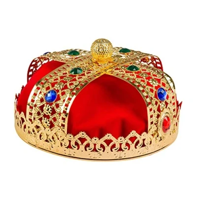 Afbeelding van Boland Metalen kroon Royal king de luxe Één maat Volwassenen Mannen Prinsen en Prinsessen Middeleeuwen