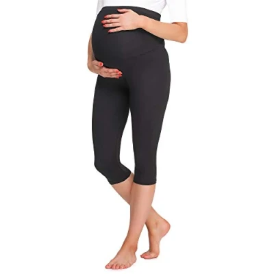 Afbeelding van BE Mammy BE20 258 LE Dames ¾ Zwangerschapsleggings Capri Viscose Elasthan Zwart S