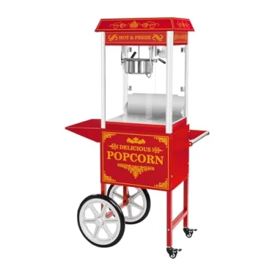 Afbeelding van Royal Catering Popcornmachine met onderstel Amerikaans ontwerp rood