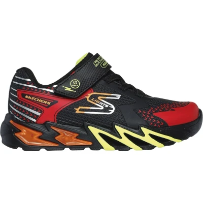 Afbeelding van Skechers Flexglow BOLT Sneakers laag Black/red/orange/yellow voor kinderen, Maat: 27, Textiel/ synthetisch