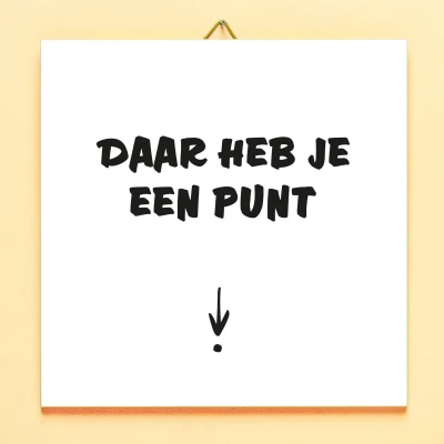 Afbeelding van Tegeltje Daar Heb Je Een Punt