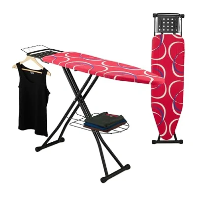Afbeelding van strijkplank voor stoomstrijkijzer 110 x 33 cm met rekje kleding