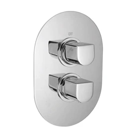 Afbeelding van Huber Dado Cascade afdekset inbouw thermostaatkraan douche chroom 888.05H.CR